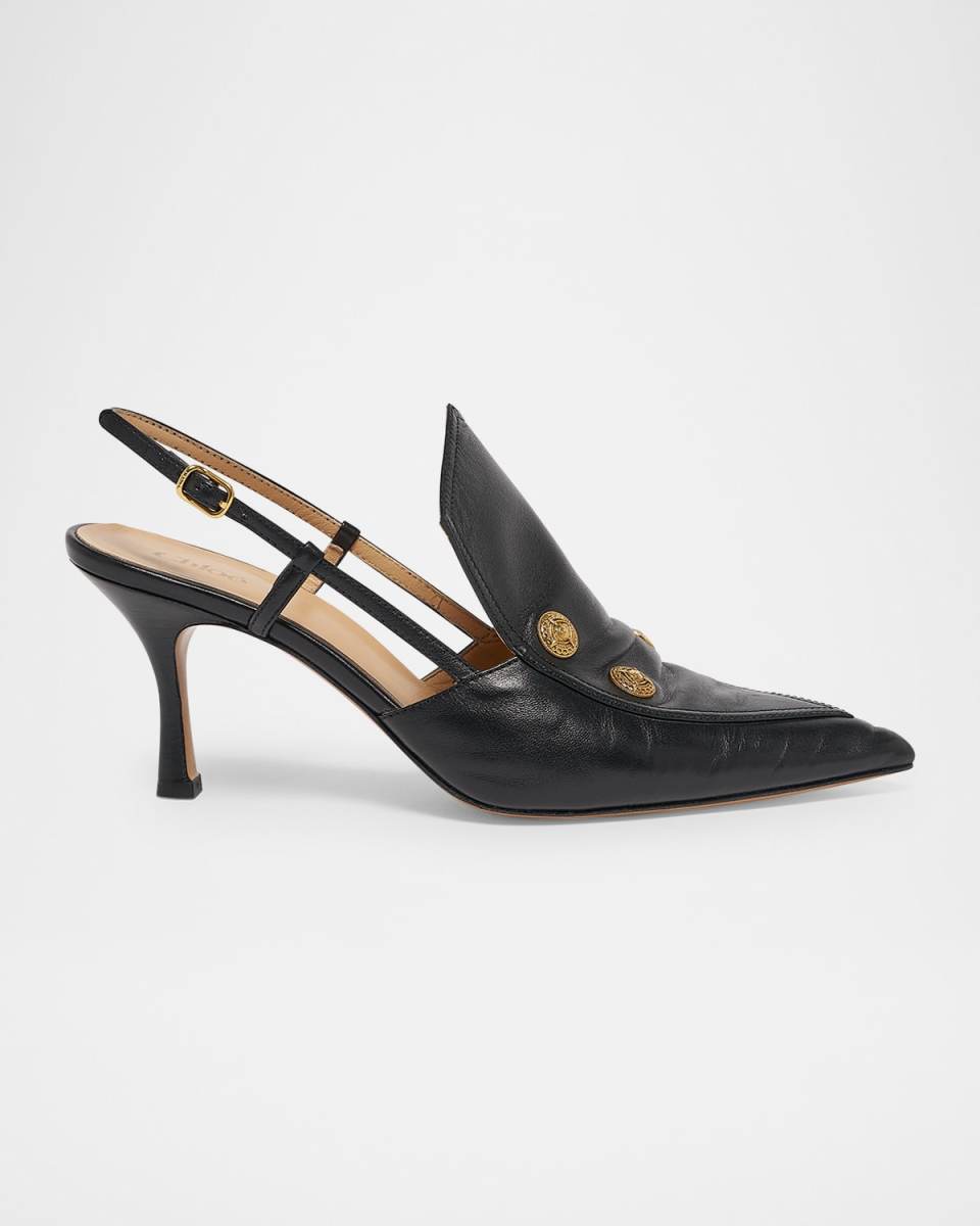 Agenes Leather Slingback Pumps